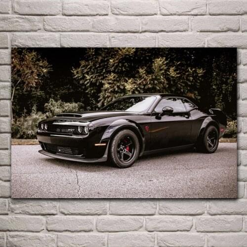 Modern Challenger SRT Muscle sport Car living room home wall art decor wood frame fabric posters KH309