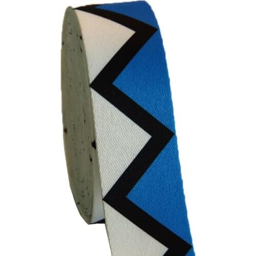 High quality w pattern V pattern blue/white color hot sale 2" wide stamp webbing tape for printed webbing strap new design
