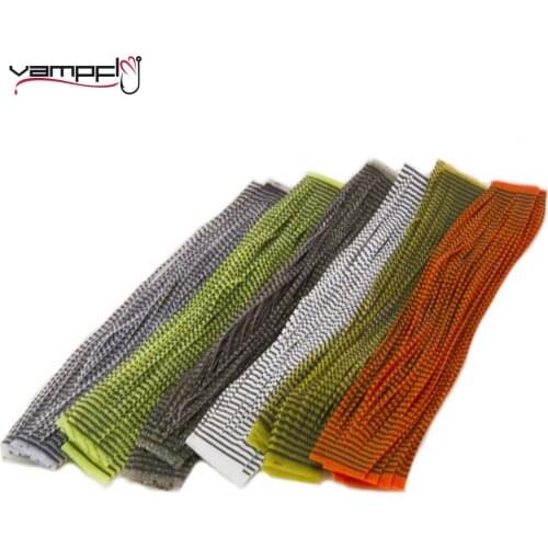 1PCS Fly Tying Rubber Flutter Legs Grizzly Barred Black Olive Green Yellow Orange Streamer Zonker Nymph Fly Tying Rubber String