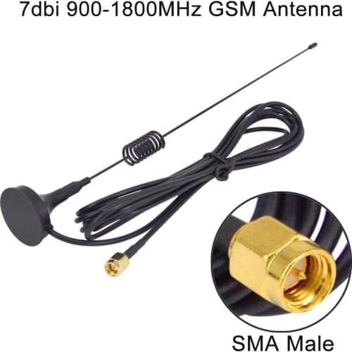 5 pieces 7dbi - 8dbi GSM Antenna 900-1800MHz Magnetic base SMA Plug Crimp RG174 3M Signal Booster