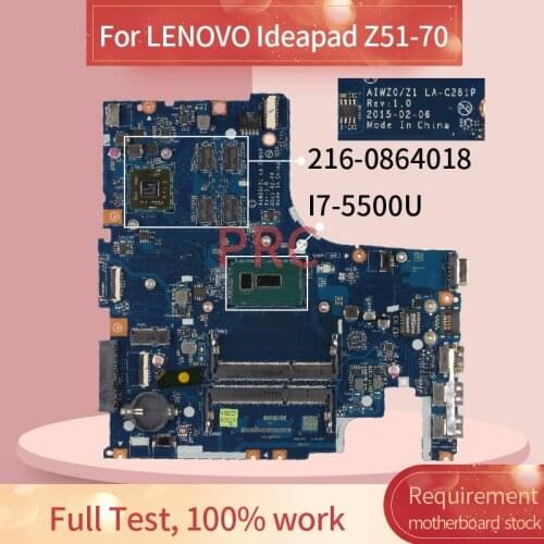 5B20J23786 For LENOVO Ideapad Z51-70 I7-5500U Laptop motherboard LA-C281P SR23W 216-0864018 DDR3 Mainboard