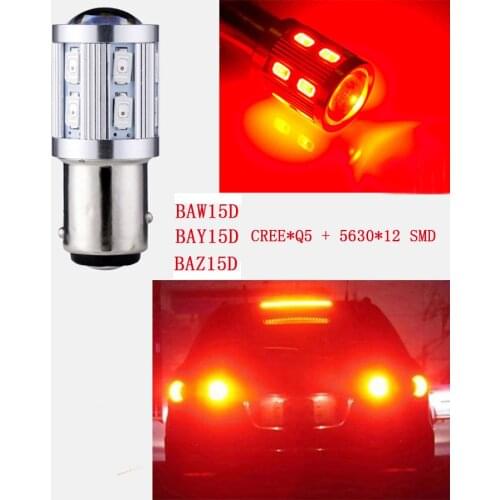 2Pcs Auto 1157 BAY15D P21/5W BAZ15D P21/4W BAW15D PR21/5W Q5 LED 5630 12 SMD White 12V Car light Brake Stop Tail lamp bulb