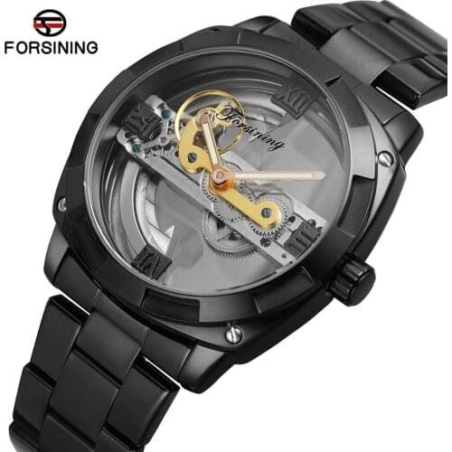 Forsining Mens Watch Luxury Full Transparent Automatic Clock Mechanical New Design Fashion Business Waterproof Wristwatches Male
