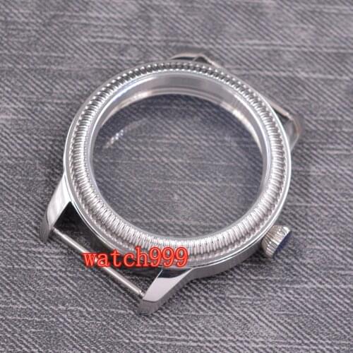 Fit Unitas ETA 6498 6497 Seagull ST36 Movement 44mm Classic steel Sterile Watch Case Wristwatch