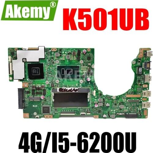 JIANSU For ASUS K501UX K501UB K501U laptop motherboard K501UX K501UB mainboard rev2.0 i5-6200U cpu GT940M 4GB RAM