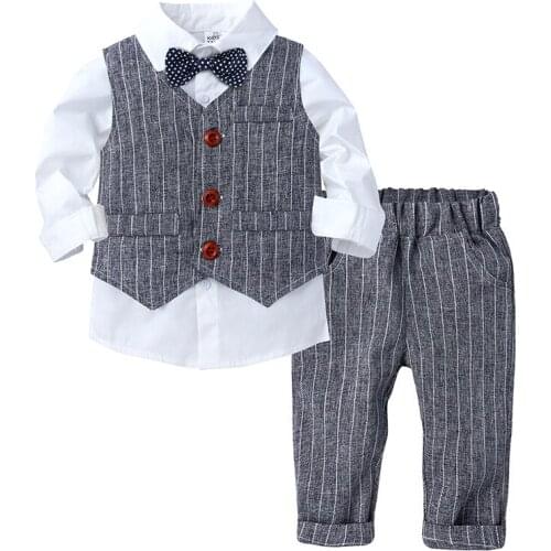 European and American boys' spring and autumn new product childrens suit, three-piece suit for childrens gentleman