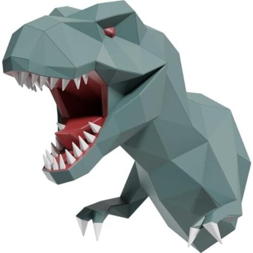 Art Crafts Diy Toys Dinosaur 3D Paper Model Statue Sculpture Tyrannosaurus Papercraft Wall Decoration Living Room Home Decor