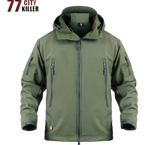 77City Killer Camouflage Army Jacket Men Soft Shell Fleece Lining Military Windproof Tactical Mens Jackets Waterproof Hunt Coats
