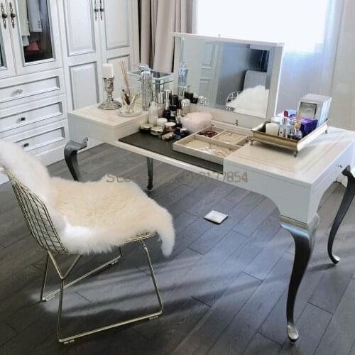 Lazy dressing table chair backrest bedroom makeup stool sitting stool net red chair dressing stool fairy chair photo