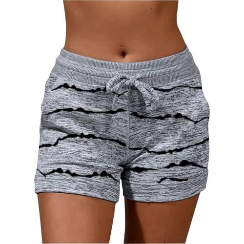 Summer Striped Printed Casual Shorts Women Soft And Comfy Activewear Lounge Shorts With Pockets And Drawstring Loose Shorts
