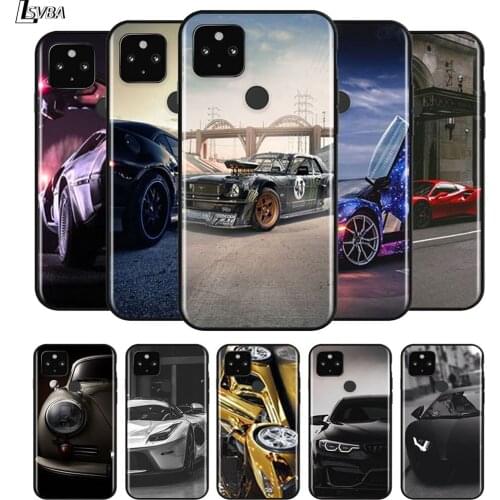 Hot Driving the Car for Google Pixel 5 4a 4 XL 5G Black Silicone Ring Holder Solft Phone Case