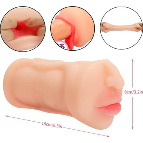 Oral Sex Masturbation Toys For Men Realistic Vagina Pussy Erotic Sex Toys Deep Throat Tongue Male Masturbator Anal Sex Product