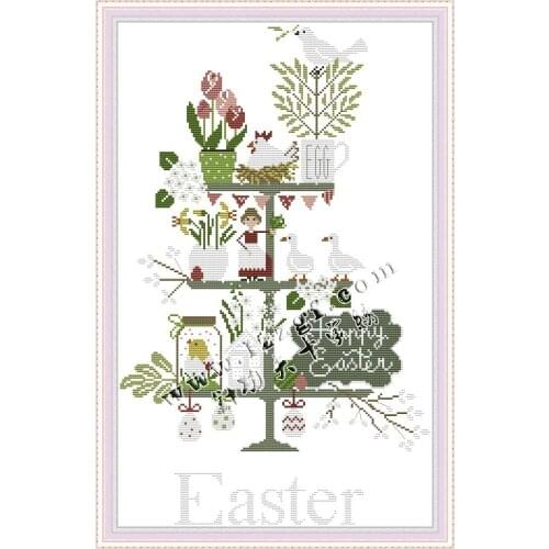 Everlasting Love Easter-Turkey Chinese Cross Stitch Kits Ecological Cotton 11CT 14CT Stampted Easy to Use Home Decoration
