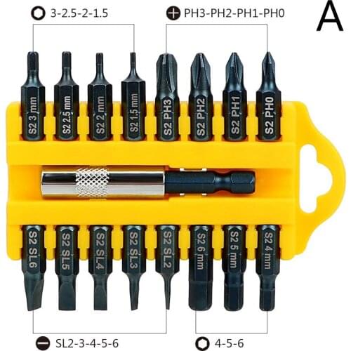 DIYWORK 17pcs /set Holder Screwdriver Bits Security Tamper Proof Torx Hex Star Bit Set