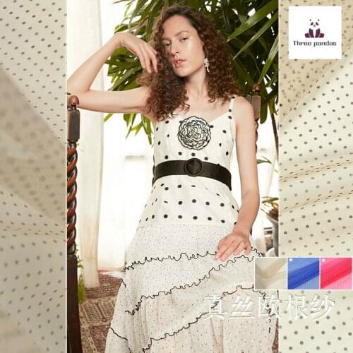 Natural Silk Organza Yarn Fabric Cloth 6mm 135 cm wide printed see-through clothing dress wedding dress fabric alibaba express