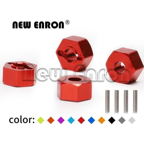 NEW ENRON 4Pc Aluminum 7MM Thickness 12MM Wheel Hex Mount+Pin 1654 For RC Traxxas 1/10 Slash Rustler Stampede Jato Upgrade Parts
