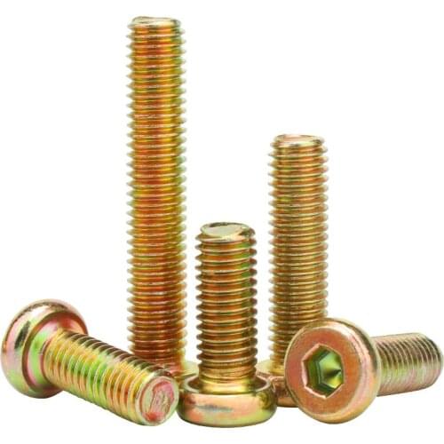 Zinc Plated Metric Thread Flat Round Head Allen Machine Screw Hex Socket Cap Furniture Screws Bolts For Cots Beds Chairs M6 M8