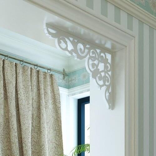 2 Pcs Environmental protection pvc Waist Baseboard Suspended Ceiling Mirror Wall Stickers Home Wedding Decoration Corner flower