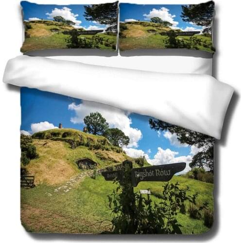 Green Grassland Style Duvet Cover 2/3 Piece Polyester Microfiber with Zipper Closure Modern Comforter Set Twin Full Size