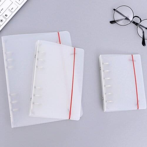 Creative PP Translucent Scrub Shell Binder Notepad Strap Handbook Notepad Replacement Case A5/A6/A7 School Supplies for Kids