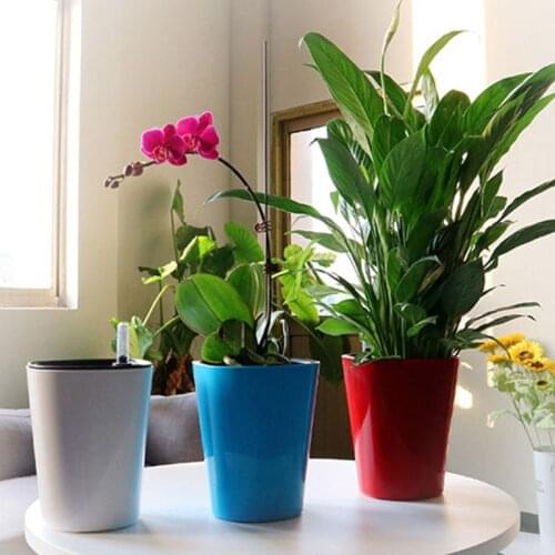 PP Self Watering Planters Flower Pots Indoor with Water Level Indicators Garden Modern Decorative Planter Pot for All House
