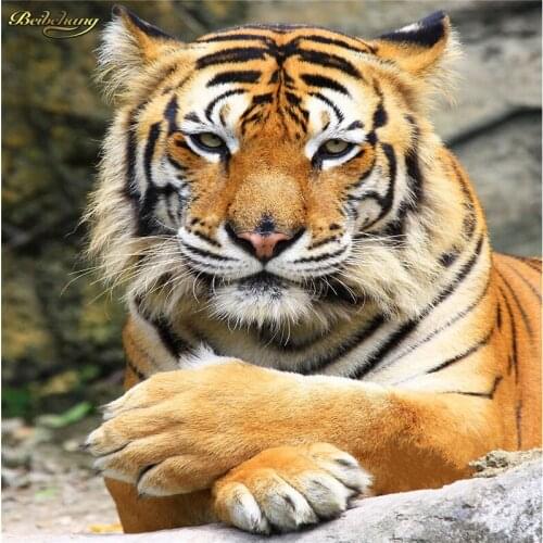 Beibehang Custom Photo Wallpaper Mural Wall Sticker Tiger Oil Painting Frameless Painting Arcade Background Wall