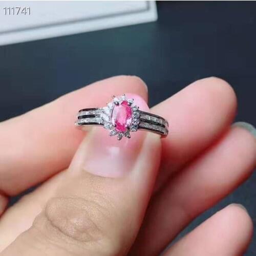 Natural Sri Lanka Ceylon Pink Sapphire Ring Fine Jewelry 4x6mm