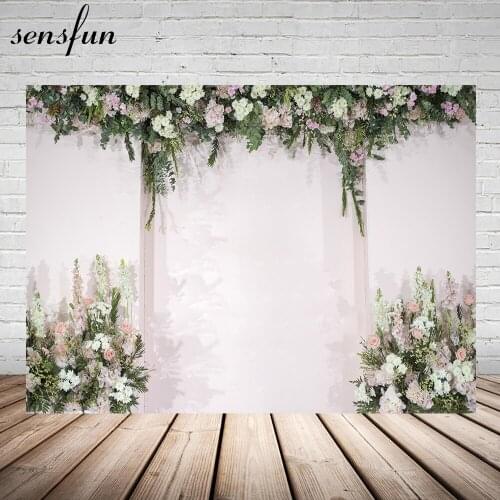 Romantic Wedding Photo Backdrops For Photo Studio Flowers Wall Bridal Shower Party Photography Backgrounds Customized 20x10ft