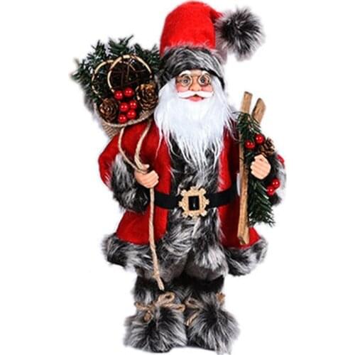 Christmas Decorations Santa Claus Ornaments Pendent Piece Red Polyester Exquisite Workmanship Plastic Doll Happy New Year Gift