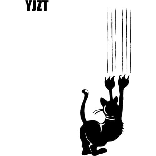 YJZT 15.2CM*14.9CM Car Sticker Vinyl Decal Cat Kitten Animal Pets Black Silver C10-02359