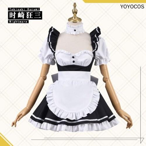 YOYOCOS Tokisaki Kurumi Maid Cosplay Costume DATE A LIVE Cosplay Halloween Nightmare Outfit Sexy Lolita Dress Cute Apron Dress