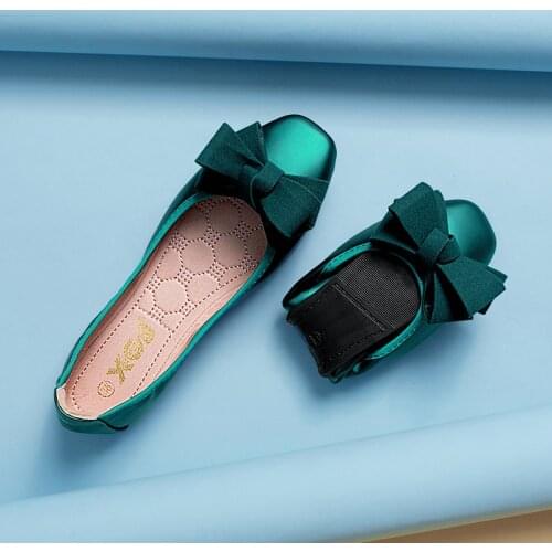 2020 New Women Soft ballet Flat Shoes PU Womens Foldable Soft Square Toe Ballet Flats Loafers Woman Ballet Flats Shoes 8 Colors