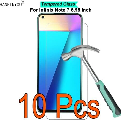 10 Pcs/Lot For Infinix Note 7 Note7 6.95" 9H Hardness 2.5D Ultra-thin Toughened Tempered Glass Film Screen Protector Guard