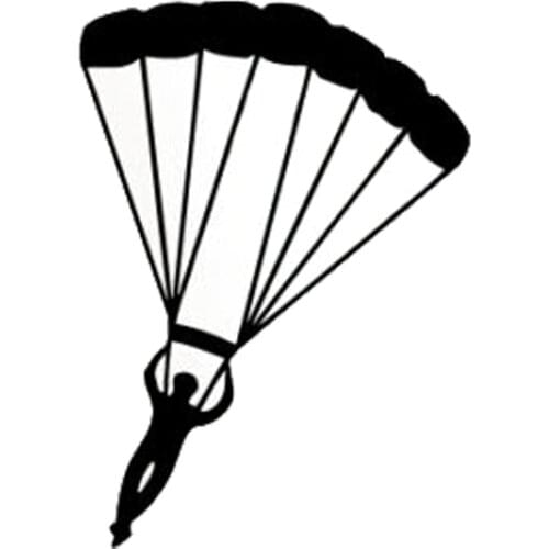 12.5*17.3CM Personality Skydiving Car Stickers Cartoon Car Styling Decorative Accessories Black/Silver C7-0705