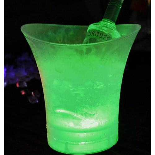 5L Rechargeable LED Champagne Ice Buckets Wine Drinks Ice Cooler Beverage Beer Wine Bottle Holder Bar Nightclub Party Tools