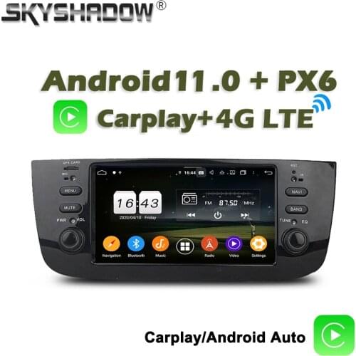 Wireless Carplay PX6 Car DVD Player TDA7851 Android 10.0 4GB + 64GB GPS RDS Radio wifi Bluetooth 5.0 For Fiat LINEA 2014 2015