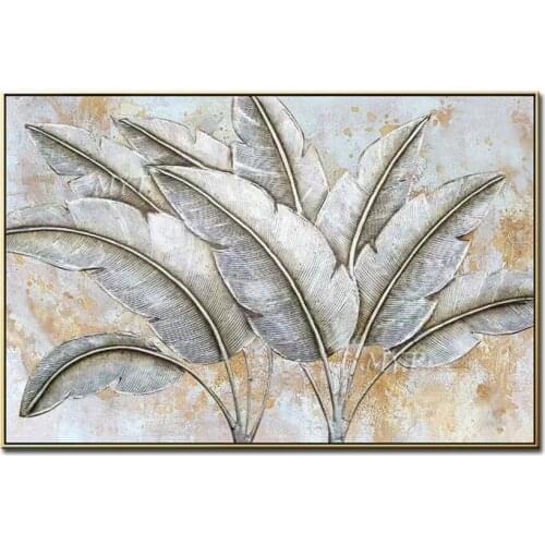 The White Grass Abstract Oil Painting Modern Hand-painted Wall Art Living Room Picture Home Decoration Painting No Framed