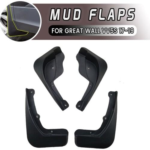 Car Front Rear Car Mudguards Fender Flares Mud Guard Flap Anti Splash Mudflaps Soft Good Tenacity For GREAT WALL VV5S 2017-2019