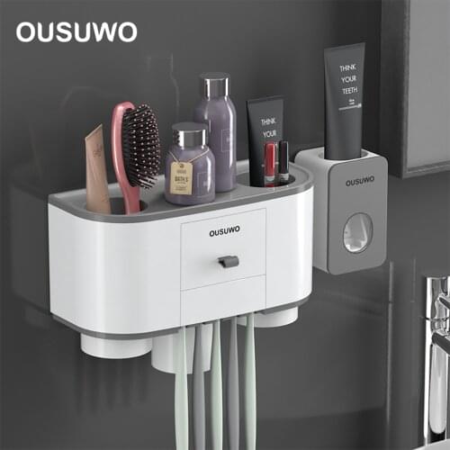 Toothbrush holder mouthwash cup set bathroom accessories toothpaste storage box toothbrush holder magnetic belt cup