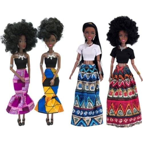 Kids Gift 30CM African Black Doll Moveable Joint Body Doll Toys For Girls