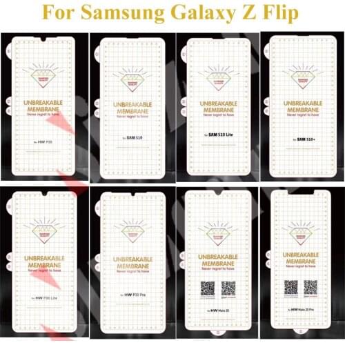 10pcs Unbreakable Membrance Hydrogel Film Screen Protector For Samsung Galaxy Z Flip S20 Ultra S10 Plus Note 10 A51 A71 A81 A91
