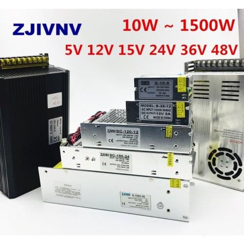 Switching Power Supply Light Transformer 10W 600W 1000W 1500W AC 110V 220V To DC 5V 12V 24V 36V 48V for Led CCTV High Quality