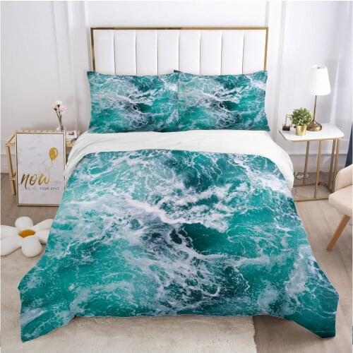 2/3pcs Duvet cover set pillow case Bedding set Queen King Euro Bed linens 220x240 140x200 240x260 Bed set nordic seawater