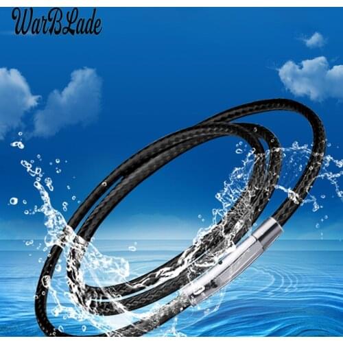 2mm 3mm Leather Necklaces Chokers Rope Chain For Women Men Silver Color Stainless Steel Magnetic Clasp For DIY Necklace Jewelry