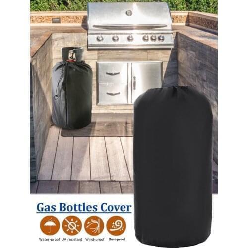 Propane Tank Cover With Drawstrings Fits 20lb Tank Cylinder Gas Bottle Covers Waterproof Black Cover