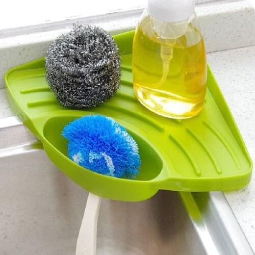 Fashion Triangle Shelf Kitchen Sink Dish Drain Rack Bathroom Soap Sponge Holder Maxell-Ly