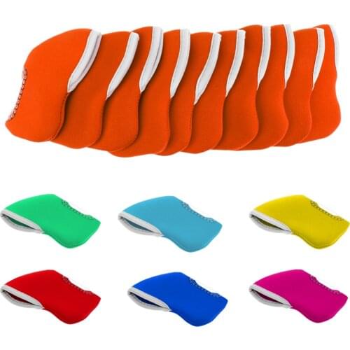 Set of 10 Neoprene Golf Iron Head Covers Set Headcover Protector Fit Most Golf Brands Clubs Irons Heads - Various Colors