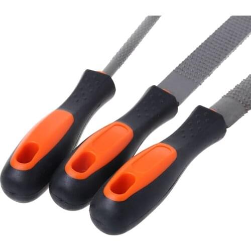 3Pcs/Set Wood Rasp Steel File Carving Flat Round Semi-circular Shape Metal File Woodworking Craft Handle Tool 63HF