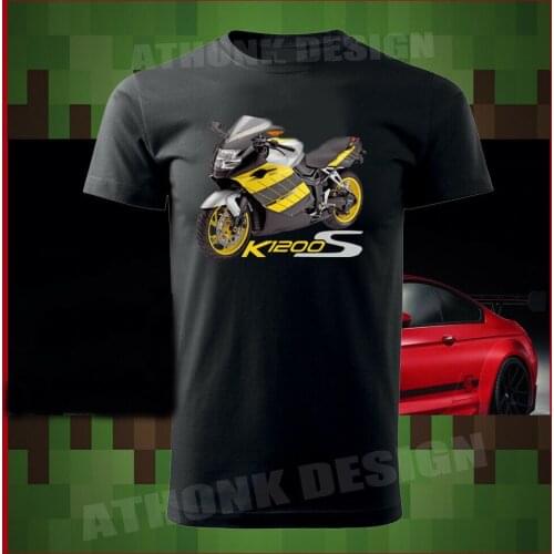 German Motorrad K1200S MOTORCYCLE T-SHIRT BME K1200S YELLOW STRIPE TEE SHIRT