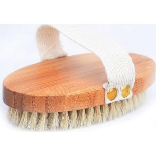 New Natural Bamboo SPA Wood Bath Brush Bristles Shower Scrubber Massager Body Dry Brushing Bathing Sponge-30